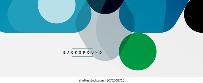 Burbujas de color y formas geométricas redondeadas sobre blanco. Fondo abstracto mínimo geométrico vectorial para fondo de pared, banner, fondo, página de inicio