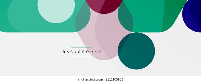 Burbujas de color y formas geométricas redondeadas sobre blanco. Fondo abstracto mínimo geométrico vectorial para fondo de pared, banner, fondo, página de inicio