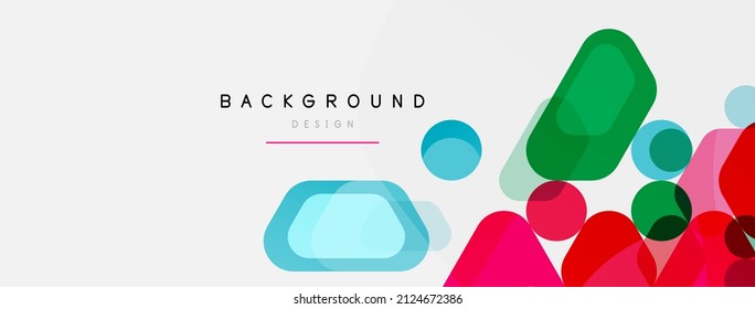 Color bubbles and rounded geometric shapes on white. Vector geometric minimal abstract background for wallpaper, banner, background, landing page