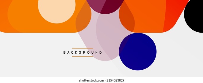Burbujas de color y formas geométricas redondeadas sobre blanco. Fondo abstracto mínimo geométrico vectorial para fondo de pared, banner, fondo, página de inicio