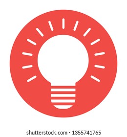 Color bulb icon with vector 