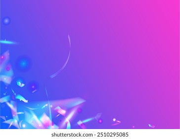 Color Burst. Isolated Poster. Laser Concept. Purple Happy Ribbon. Falling Design. 3d Glitter. Foil Iridescent Serpentine. Explosion Effect. Blue Color Burst