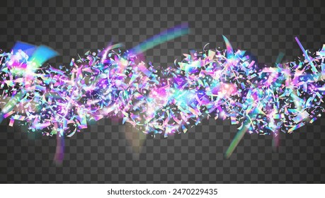 Color Burst. Isolated Tinsel. Foil Holographic Illustration. Neon Ribbon. Festive Effect. Unicorn Paper. Blue Glare Confetti. Laser Texture. Purple Color Burst