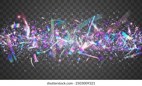 Color Burst. Rainbow Poster. Foil Holographic Explosion. Blue Laser Ribbon. Neon Effect. Light Concept. Digital Design. Hologram Confetti. Pink Color Burst