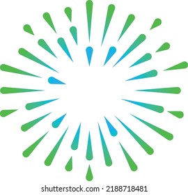 Color burst symbol. Bright firework sky show