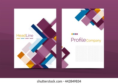 Color business brochure cover vector template, annual report front page, A4 size, leaflet abstract background, magazine design, flyer layout