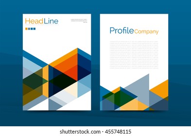 Color business brochure cover vector template, annual report front page, A4 size, leaflet abstract background, magazine design, flyer layout