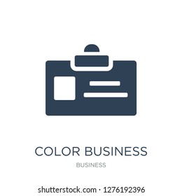 color business card icon vector on white background, color business card trendy filled icons from Business collection, color business card vector illustration