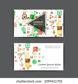 Color business card template with geometric elements
