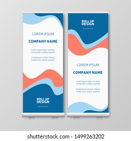 Color Business Roll Up. Presentation template, creative brochure or flyer, vertical banner design, cover geometric background, modern publication layout