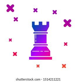 Color Business strategy icon isolated on white background. Chess symbol. Game, management, finance. Gradient random dynamic shapes. Vector Illustration