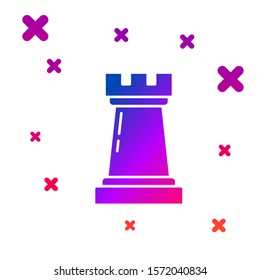 Color Business strategy icon isolated on white background. Chess symbol. Game, management, finance. Gradient random dynamic shapes. Vector Illustration