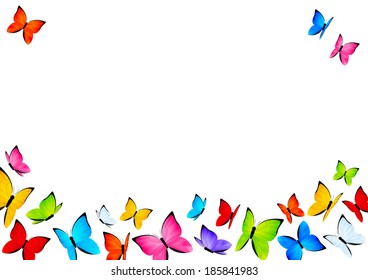 Color butterflies background with place for Your text