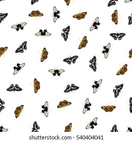 color butterflies. vector seamless texture