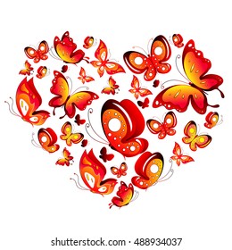 color butterflies,isolated on a white