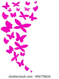 color butterflies,isolated on a white