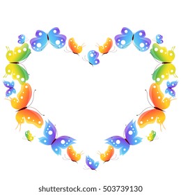 color butterflies,isolated on a white