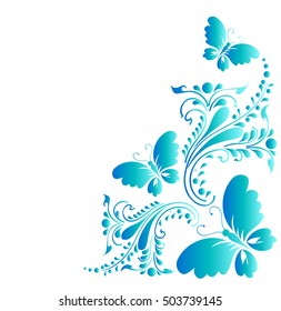 color butterflies,isolated on a white
