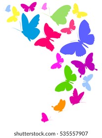 Color Butterfliesisolated On White Stock Vector (Royalty Free ...