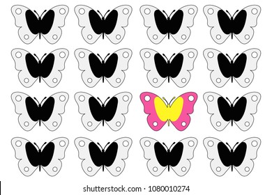 Color butterfly among gray