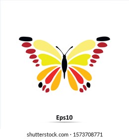 Color butterfly design. Vector silhouette illustration isolated on white background. EPS10