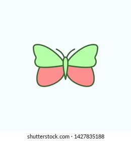 Color butterfly field outline icon
