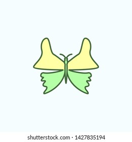 Color butterfly field outline icon