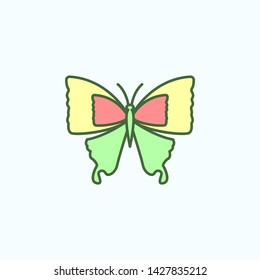 Color butterfly field outline icon