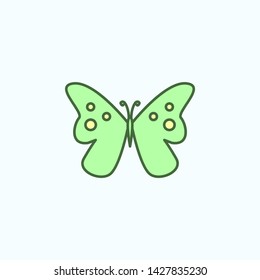 Color butterfly field outline icon