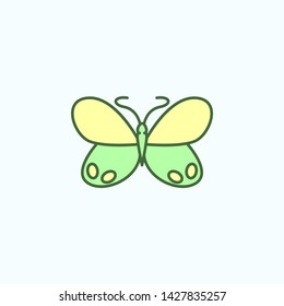 Color butterfly field outline icon