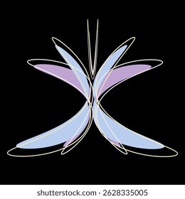 Color butterfly , isolated on dark.  Butterflies with a pattern. The composition contains flowers. 