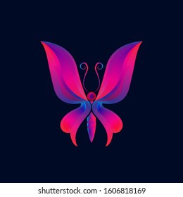 Color butterfly logo design vector illustration design template