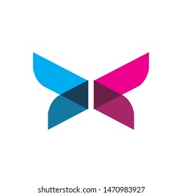 color butterfly modern logo design