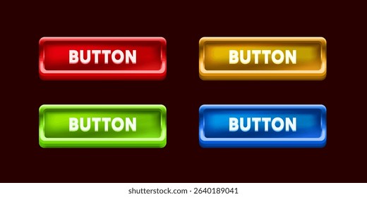 Color button, frame label, event bar web casino. Vector illustration