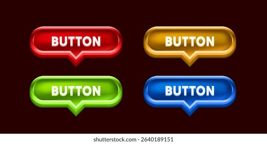 Color button, frame label, event bar web casino. Vector illustration