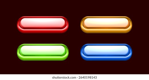 Color button, frame label, event bar web casino. Vector illustration