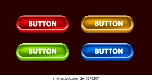 Color button, frame label, event bar web casino. Vector illustration