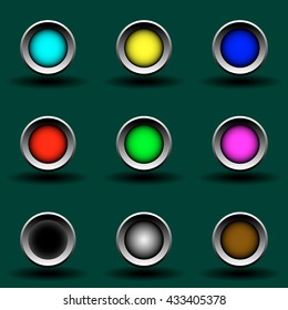 The color button vector on the green background.