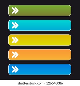 Color buttons with arrow symbol #2 on a black background
