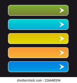 Color buttons with arrow symbol #6 on a black background