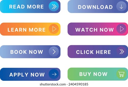 Color buttons flat design for web sites