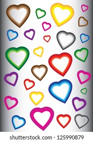 Color buttons in the form of hearts