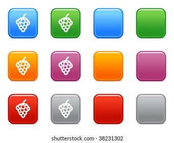 Botones de color con icono de uvas