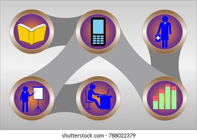 Color buttons icons, vector, original design