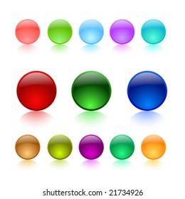 Color buttons on white background