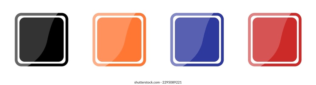 Color buttons template vector. Signboard icons for inscriptions vector. Modern signs and boxes for advertising vector.