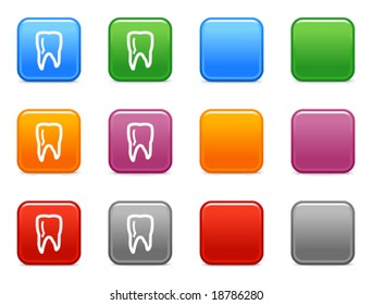 Botones de color con icono dental