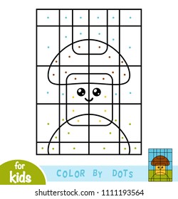 Color by dots, education game for children, Mushroom