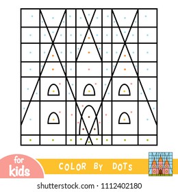 Color by dots, education game for children, Castle