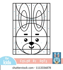 Color by dots, education game for children, Rabbit